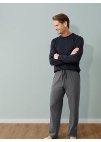 Herren Schlafanzug-Shirt in marine + anthrazit-meliert ,Gr&ouml;&szlig;e 44/46, Witt, 100% Baumwolle. Meliert: 55% Baumwolle, 45% Polyester