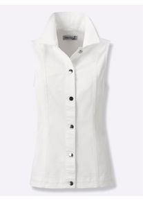 Damen Weste in Jeans-Optik in wei&szlig; ,Gr&ouml;&szlig;e 36, WITT, 97% Baumwolle, 3% Elasthan