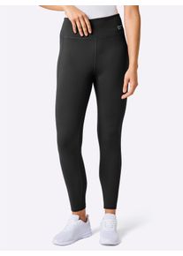 Damen Yogaleggings mit breitem Bund in schwarz ,Gr&ouml;&szlig;e 40/42, Witt, 78% Polyester, 22% Elasthan