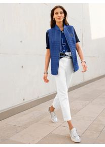 Damen Steppweste mit Kontrast-Paspeln in royalblau ,Gr&ouml;&szlig;e 40, WITT, 100% Polyester