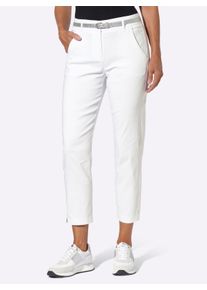 Dames 7/8-broek inclusief ceintuur in wit ,maat 36, WITT, 72% Viscose, 25% Polyamide, 3% Elastan