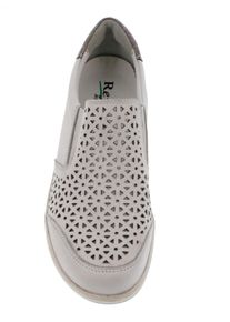 Reflexan Damen Slipper mit floraler Perforierung in wei&szlig; ,Gr&ouml;&szlig;e 38, Witt, 100% Glattleder