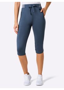 Damen Caprileggings mit Teil-Dehnbund in rauchblau ,Gr&ouml;&szlig;e 36/38, Witt, 85% Polyester, 15% Elasthan