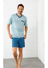 Herren Shortys in marine-bedruckt + topas-bedruckt ,Gr&ouml;&szlig;e 44/46, Witt, 100% Baumwolle