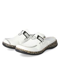 Rieker Dames Clog in wijdte F in wit ,maat 37, Witt, 100% Imitatieleer