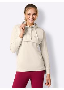 Dames Vrijetijdsshirt met blinde ritssluiting in champagne ,maat 36/38, Witt, 100% Polyester