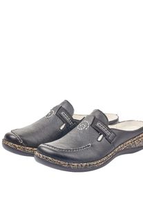 Rieker Dames Clog in wijdte F in zwart ,maat 37, Witt, 100% Imitatieleer