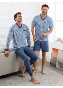 Heren Pyjama in jeansblauw ,maat 44/46, Witt, 100% Katoen