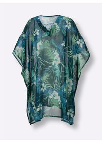 Damen Tunika in petrol-blaugr&uuml;n-bedruckt ,Gr&ouml;&szlig;e 48-52, WITT, 100% Polyester