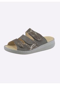 Belvida Damen Pantolette in Leder-Vollausstattung in dunkeltaupe ,Gr&ouml;&szlig;e 37, Witt, 50% Nubukleder, 50% Veloursleder