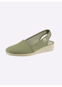 Dames Instapper met bedrukt binnenwerk in eucalyptus ,maat 41, WITT, 100% Textiel