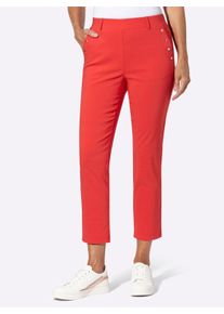 Dames Bengalinebroek met pasvormpas achter in aardbei ,maat 36, WITT, 72% Viscose, 25% Polyamide, 3% Elastan