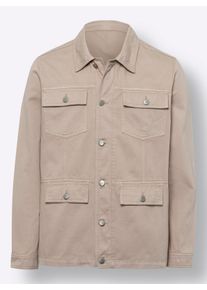Herren Jacke in Twill-Qualit&auml;t in sesam ,Gr&ouml;&szlig;e 46, WITT, 100% Baumwolle
