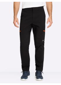 Herren Trekkinghose mit Rei&szlig;verschluss-Cargotaschen in schwarz ,Gr&ouml;&szlig;e 48, Witt, 72% Viskose, 25% Polyamid, 3% Elasthan