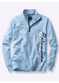 Catamaran Herren Langarmshirt mit Schriftzug, vertikal in eisblau-meliert ,Gr&ouml;&szlig;e 44/46, Witt, 50% Baumwolle, 50% Polyester