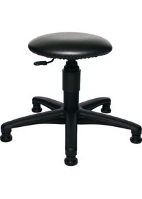 Topstar, B&uuml;rostuhl, Drehhocker mit Bodengleitern Kunstlederpolster schwarz Sitzh&ouml;henverstellung 390-520 mm (39 - 52 cm)