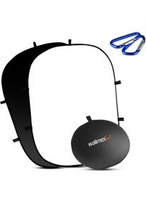 WALIMEX 2in1 Falthintergrund (150 cm, 200 cm), Hintergrundsystem, Weiss, Schwarz