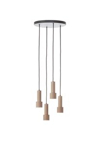Brilliant, Pendelleuchte, Cadiz Pendelleuchte 4-flammig schwarz matt/bronze geb&uuml;rstet (GU10, 350 lm)