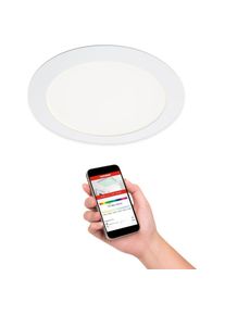 Telefunken, Wandleuchte + Deckenleuchte, LED Einbauleuchte dimmbar IP23 WiFi RGBW 12W 1200 lm warmwei - tageslichtwei rund wei 170/160 (1200 lm)
