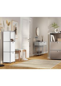 Tchibo - Massivholzbank mit Polster und Stauraum - 100x36x44cm - hellgrau - Holz / Polyester