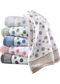 Ross unisex Handdoek wit/lichtgrijs gedessineerd Maat 50x100 cm - Handdoek