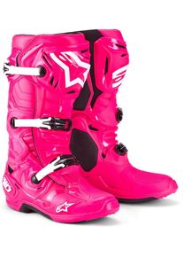 Alpinestars Tech 10, bottes , couleur: Fuchsia/Blanc , taille: 9 US