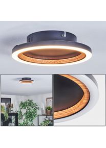 hofstein Macos Plafonnier LED Couleur bois, Noir, 1 lumi&egrave;re