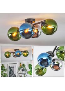hofstein Gastor Plafoniera, Lampada a sfera Blu, Cromo, Verde, Grigio fumo, 4-Luci