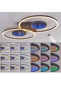 hofstein Durek Plafonnier LED Noir, 1 lumi&egrave;re, T&eacute;l&eacute;commandes