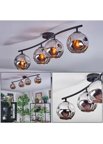 hofstein Ripoll Plafonnier, Boule lumineuse Chrome, Fum&eacute;, 4 lumi&egrave;res