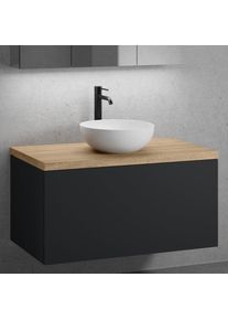 neoro n50 Meuble bas l : 100 cm, 1 tiroir, lavabo &Oslash; 40 cm blanc mat,, BN0064WM+BN0433BM+BN0403W1,