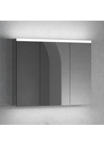 neoro n50 Meuble bas l : 100 cm, 2 tiroirs, vasque &Oslash; 40 cm blanc mat, avec armoire de toilette,, BN0064WM+BN0423BM+BN0403W1+BN0474MI,