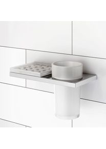 Viverso x add Gobelet porte-brosse &agrave; dents et insert en silicone avec support mural double, VU5000XX+VA1500XX+VA1401CR,