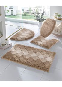 Hagemann unisex Badmat in beige ,maat 8 - Dekselovertrek, Witt, 100% Polyester