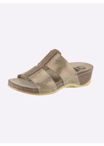 MUBB Dames Slipper, schokdempend in bronskleurig ,maat 37, Witt, 80% Glad leer, 20% Su&egrave;de