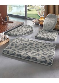 Hagemann unisex Badmat in steengrijs ,maat 50x50 cm - Wc-matje zonder uitsparing, Witt, 100% Polyacryl