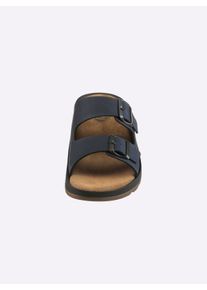 Franken Schuhe Heren Slipper met gevoerd leren voetbed in marine ,maat 40, Witt, 100% Imitatieleer