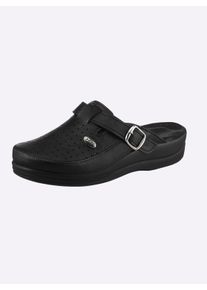 Dames Clog met perforatie in zwart ,maat 38, WITT, 100% Imitatieleer