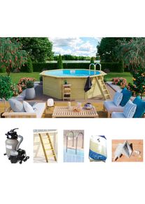 Konifera Achteckpool &raquo;Aruba 1X&laquo; 400x121 cm, 38 mm kesseldruckimpr&auml;gniertes Holz