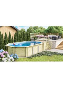 Karibu Achteckpool &raquo;Palma C&laquo; BxLxH: 690x400x124cm, mit Sonnenterrasse