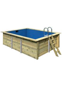 Karibu Rechteckpool &raquo;Holzpool Roma BxLxH: 353x400x124 cm&laquo; 44 mm kesseldruckimpr&auml;gniertes Fichtenholz