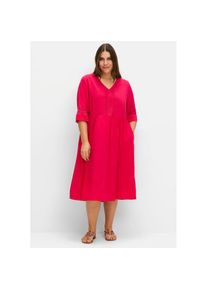 sheego Sommerkleid &raquo;Blusenkleid&laquo; Eingrifftaschen pink, Gr&ouml;&szlig;e 44