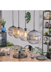 hofstein Koyoto Pendellampa, kullampa, Pendelbelysning Amber, Klart, R&ouml;kf&auml;rger, 4-ljusk&auml;llor