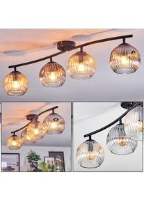 hofstein Ripoll Taklampa, kullampa Amber, Klart, R&ouml;kf&auml;rger, 4-ljusk&auml;llor