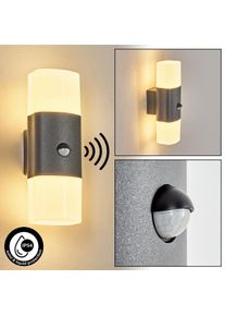 hofstein Felor v&auml;gglampa utomhus, Up & Down Lampa, V&auml;gglampa LED Antracit, 2-ljusk&auml;llor, R&ouml;relsedetektor