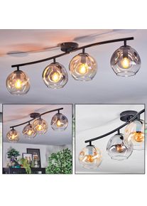 hofstein Ripoll Taklampa, kullampa Amber, Klart, R&ouml;kf&auml;rger, 4-ljusk&auml;llor