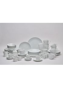 Novel Kombiservice, Wei&szlig;, Keramik, 62-teilig, Uni, 190 ml,190 ml,220 ml,270 ml,90 ml,420 ml,430 ml, Lfgb, lebensmittelecht, Geschirr, Geschirrsets, Kombiservice