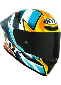 KYT TT-Revo Tati Replica, full face helmet , color: White/Light Blue/Yellow , size: M