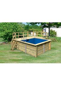Karibu, Rechteckpool &raquo;Milano B&laquo; BxLxH: 462x483x124cm, mit Sonnenterrasse, kdi, &Oslash;/B/H/L: Breite 462 cm x H&ouml;he 124 cm x L&auml;nge 483 cm, kdi
