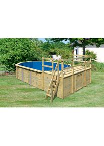 Karibu, Achteckpool &raquo;Palma D&laquo; BxLxH: 690x400x124cm, mit Sonnenterrasse, kdi, &Oslash;/B/H/L: Breite 690 cm x H&ouml;he 124 cm x L&auml;nge 400 cm, kdi